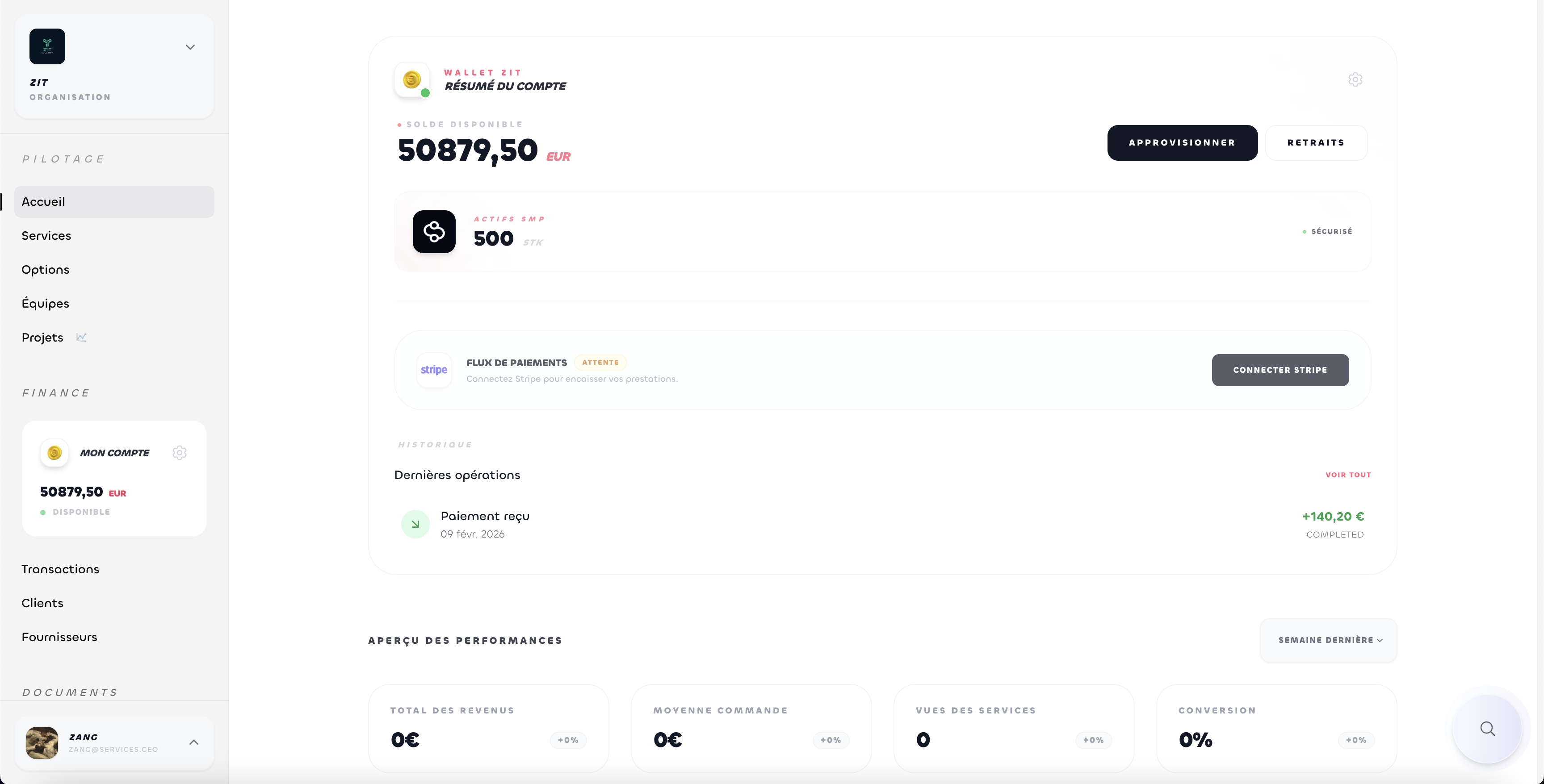 Lancez votre activité en un clic
